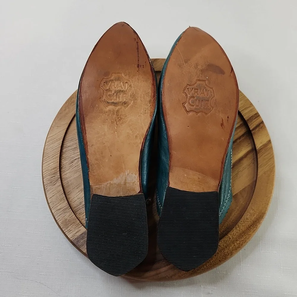Vrai Cuir leather handmade pointy mules. Size 7 - Picture 6 of 7